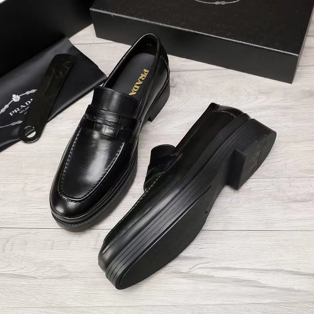 Men's shoes 💰540 💰💰🎩🎩【Prada】Counter 1:1⬆️original reproduction, absolute quality🆗original outsole, high-quality imported rubber, wear-resistant and non-slip, never degummed, upper material: imported first-layer cowhide➕anti-slip foam outsole, official website material, inner material: water-dyed 🐂leather lining, optional! Code number 38-45
